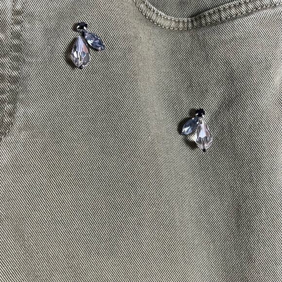 Pinko Green High Rise Gem Embellished Straight Leg Jeans Size 29 - Picture 9 of 11